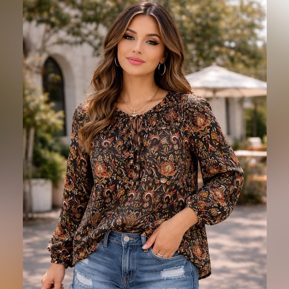Violet +Claire floral tunic blouse